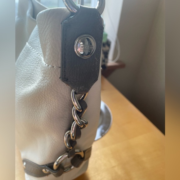 Coach Carley Ivory Leather Shoulder Bag; EUC - Picture 9 of 16